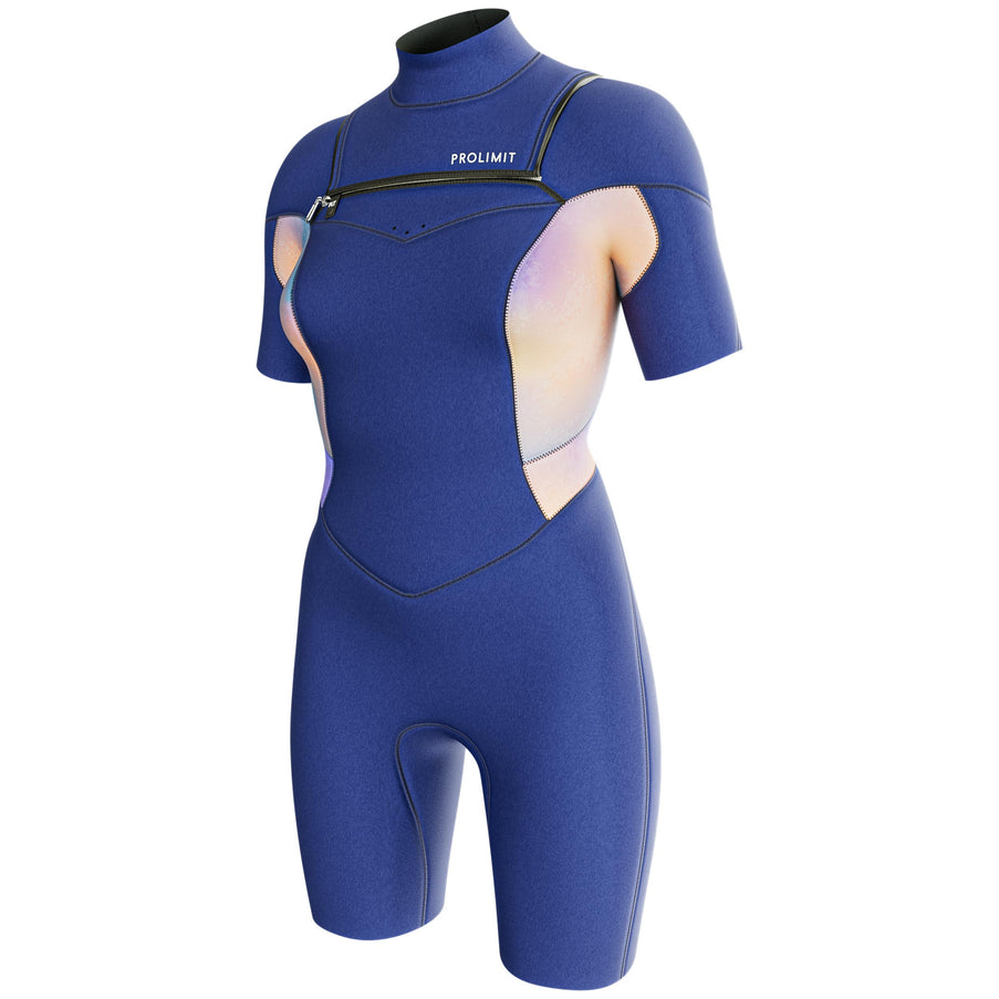 Prolimit Shorty Dames Fire Freezip 2/2MM Blauw/Peach