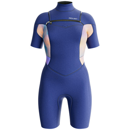 Prolimit Shorty Dames Fire Freezip 2/2MM Blauw/Peach