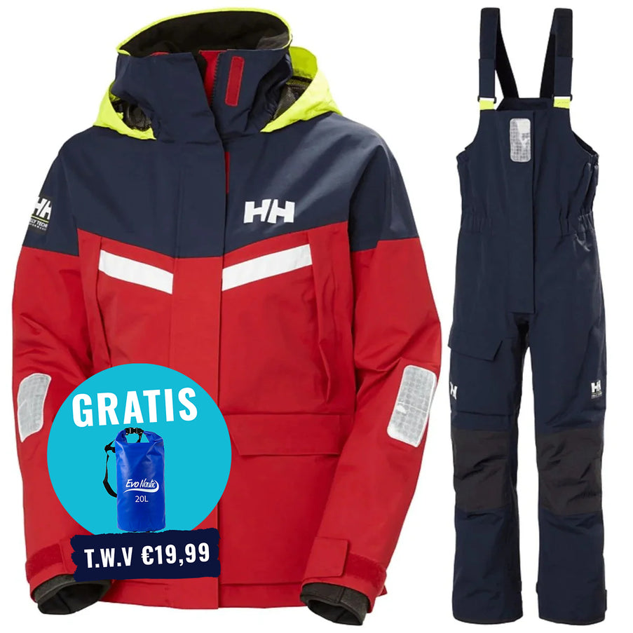 Helly Hansen Zeilpak Dames Pier 4.0 Rood/Donkerblauw