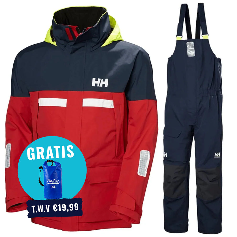 Helly Hansen Zeilpak Heren Pier 4.0 Rood/Donkerblauw