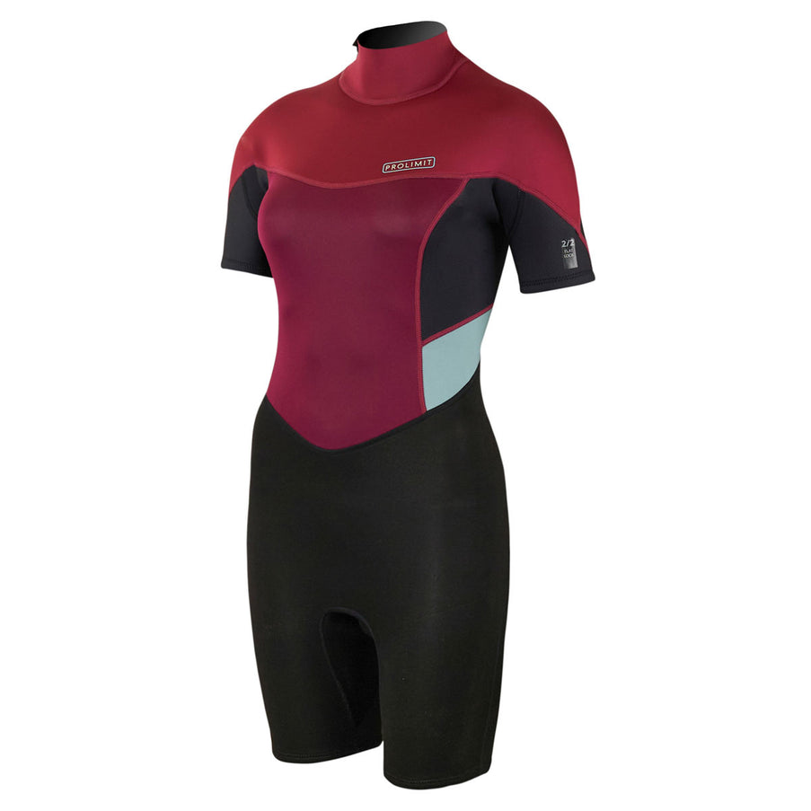Prolimit Prolimit Shorty Wetsuit Dames Fire Backzip 2/2mm Donkerrood
