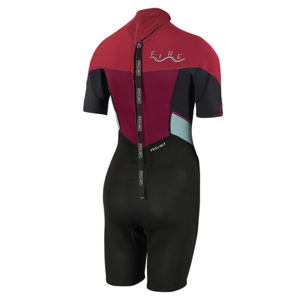 Prolimit Prolimit Shorty Wetsuit Dames Fire Backzip 2/2mm Donkerrood
