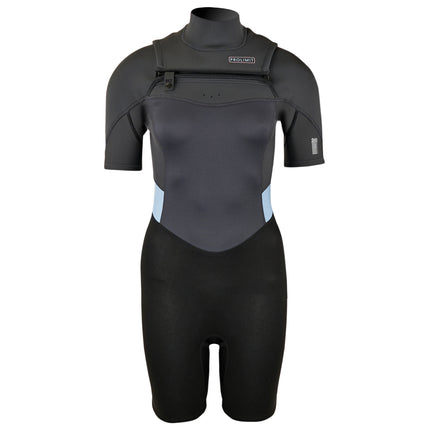Prolimit Prolimit Shorty Wetsuit Dames Fire Freezip 2/2mm Blauw/Grijs