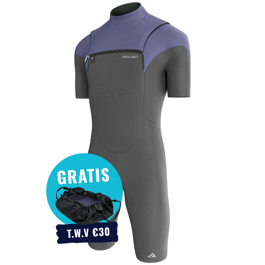 Prolimit Shorty Heren ACE Freezip 2/2MM Zwart/Blauw