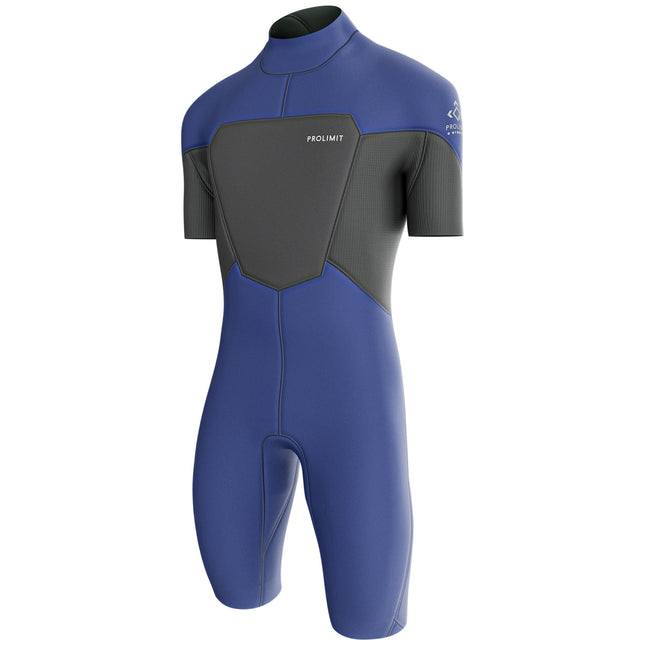 Prolimit Shorty Heren Steamer V-Zip 2/2MM Blauw/Grijs