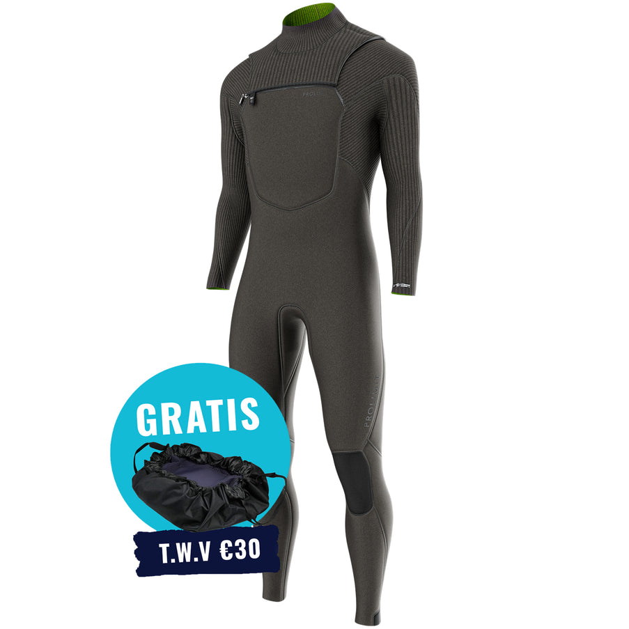 Prolimit Prolimit Wetsuit Heren Predator Steamer Freezip 3/2MM Zwart