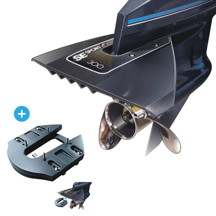 SE Sport 300 Zwart Hydrofoil Buitenboordmotor + Drill Free Clip