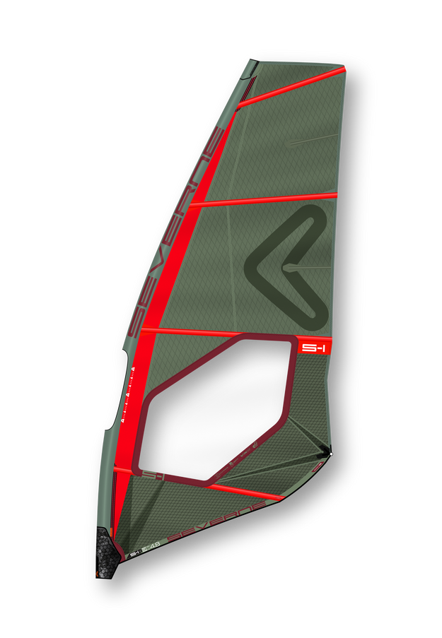 Severne Windsurf Zeil S-1 Groen/Rood