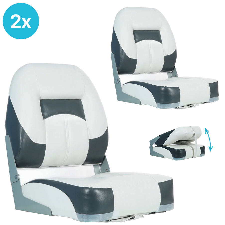 2 Stuks EvoNautic Boot Klapstoel Wit/Grijs
