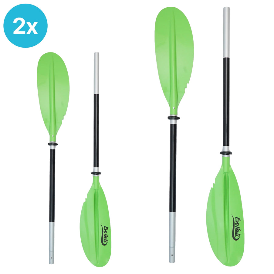 2 Pieces EvoNautic Kayak Paddle Adjustable Aluminum 2-Piece Lime