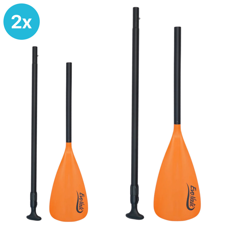 2 Stuks EvoNautic SUP Peddel Aluminium 2-delig Oranje