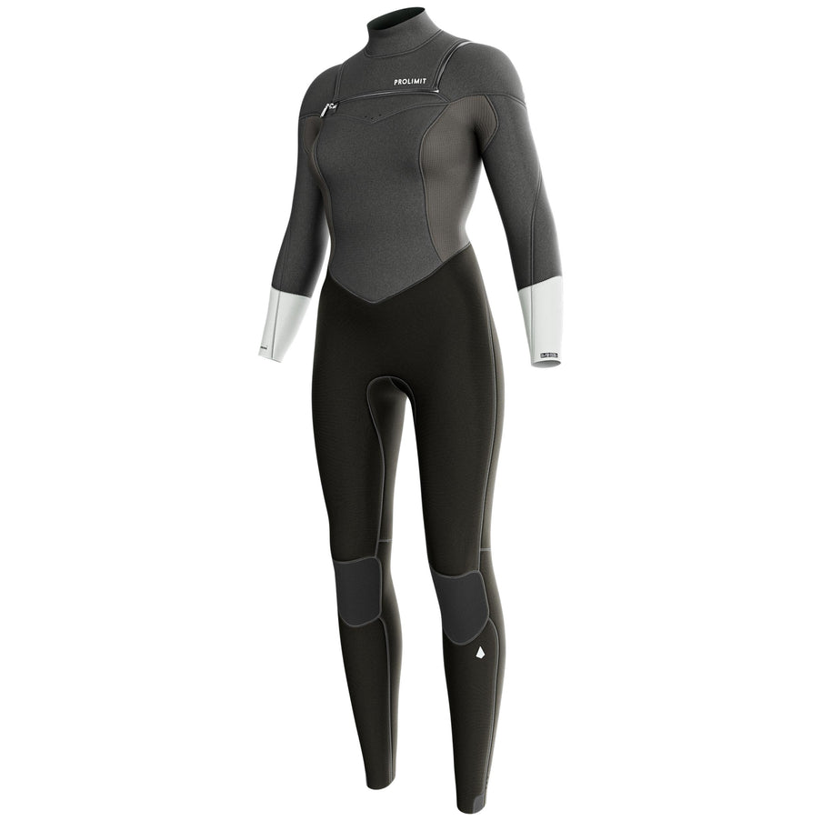 Prolimit Wetsuit Dames Fire Seamer Freezip 4/3MM Grijs/Zilver