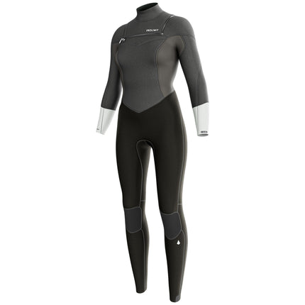 Prolimit Wetsuit Dames Fire Seamer Freezip 4/3MM Grijs/Zilver