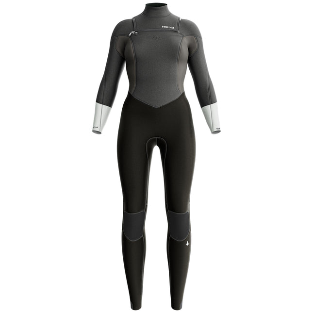 Prolimit Wetsuit Dames Fire Seamer Freezip 4/3MM Grijs/Zilver
