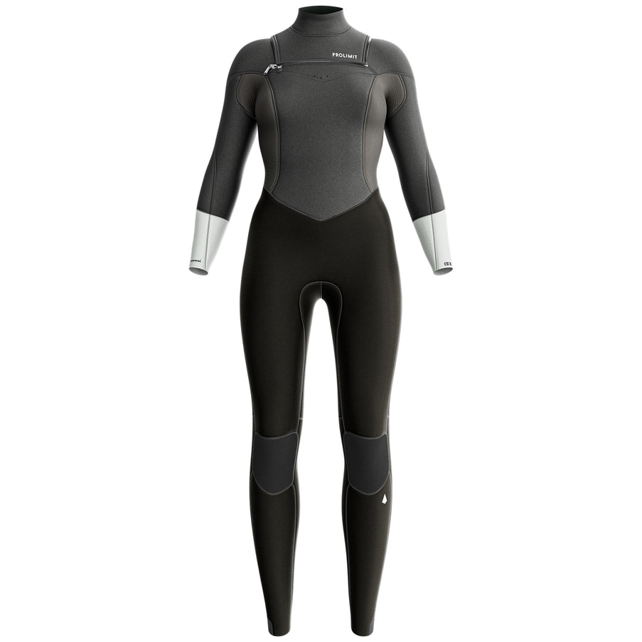 Prolimit Wetsuit Dames Fire Seamer Freezip 4/3MM Grijs/Zilver