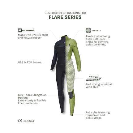 Prolimit Wetsuit Dames Flare Steamer Free-X 6/4MM Blauw