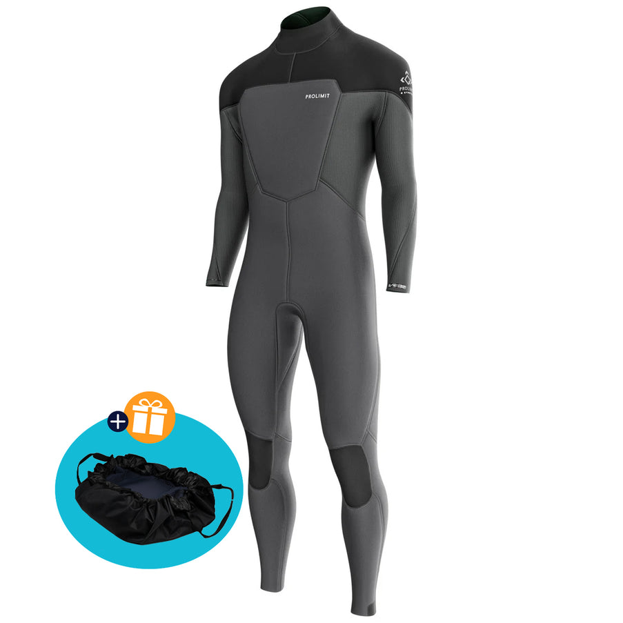 Prolimit Wetsuit Heren Fusion Steamer V-Zip 5/4MM Zwart