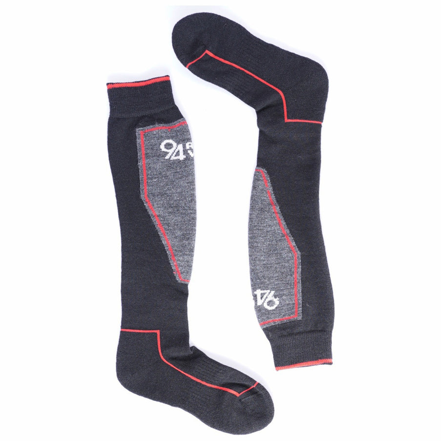 94activewear 94activewear Skisokken Merinowol Zwart/Rood 2-paar