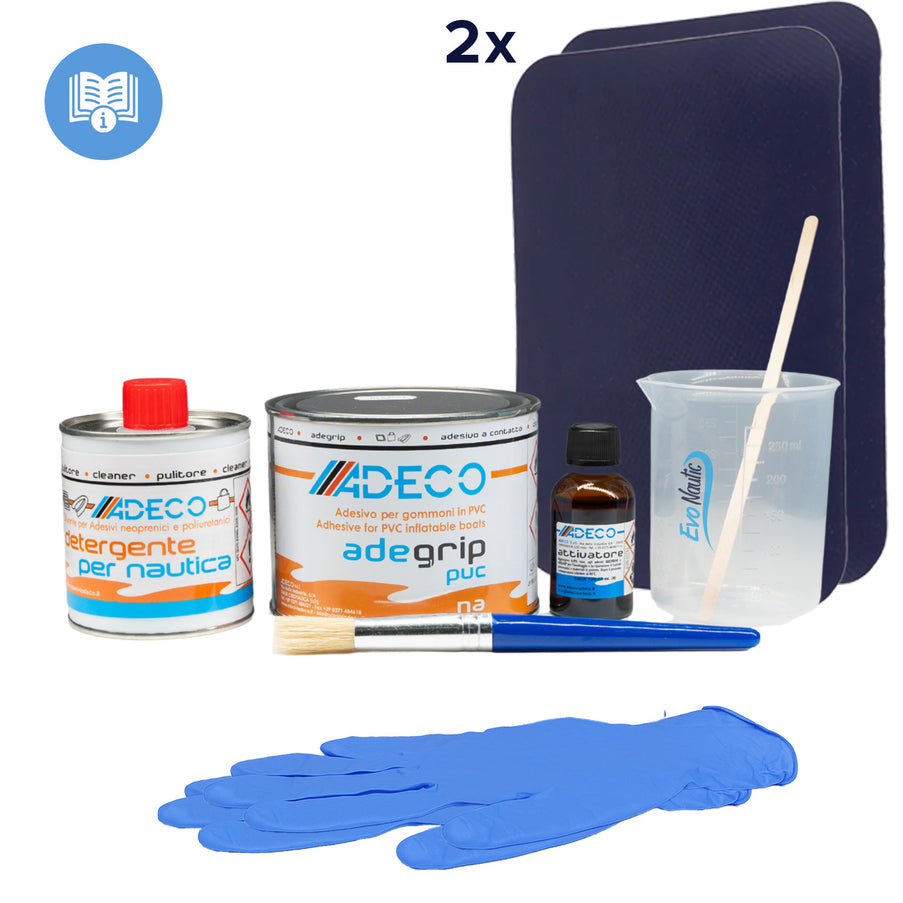 EvoNautic SUP Reparatie Set PVC Compleet Donkerblauw 125 ml
