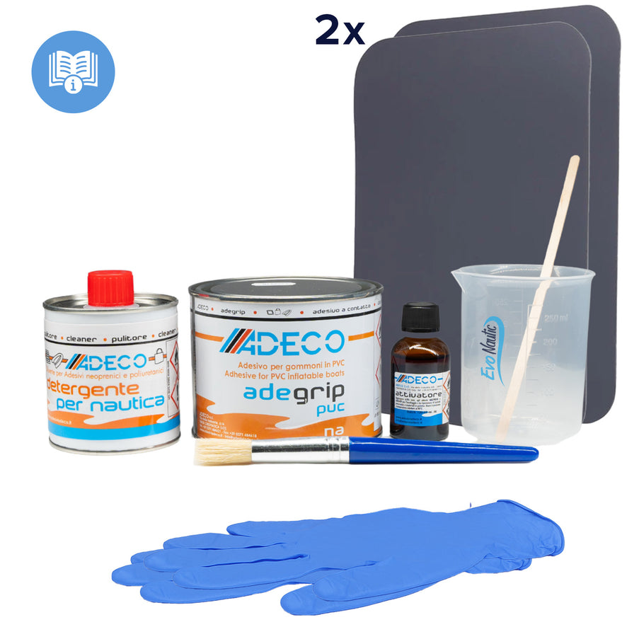 EvoNautic SUP Reparatie Set PVC Compleet Donkergrijs 125 ml