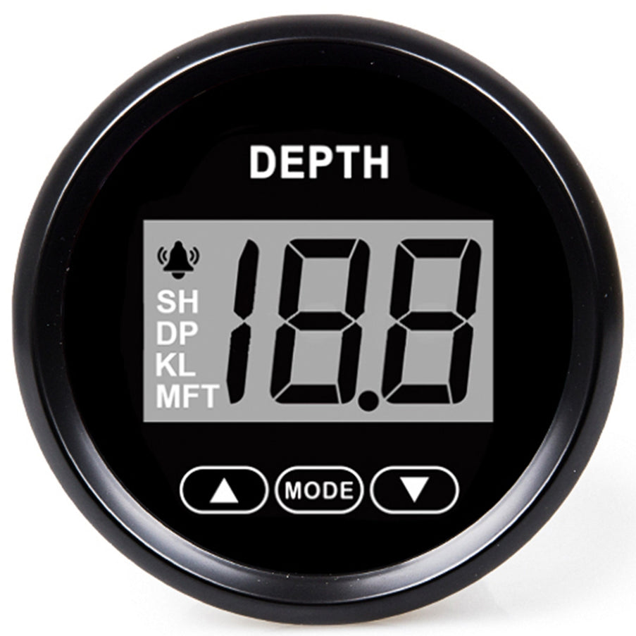 Hollex Dieptemeter 9-32V Wit en Zwart met Spiegeltransducer