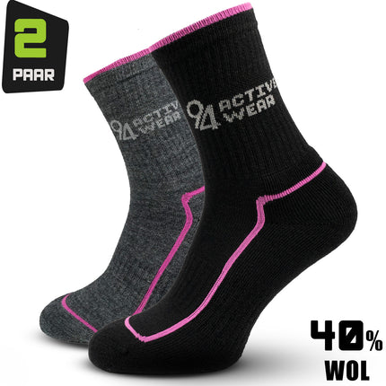 94Activewear Thermosokken Merino Wol Dames 2-Paar