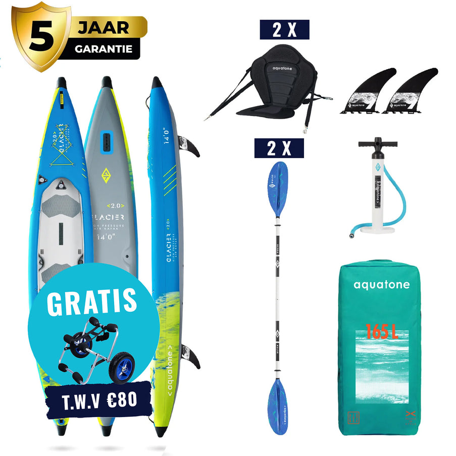 Aquatone Opblaasbare Kayak Glacier 14'0 Package