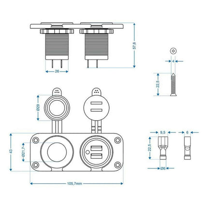 EvoNautic Dubbele USB Aansluiting 12V