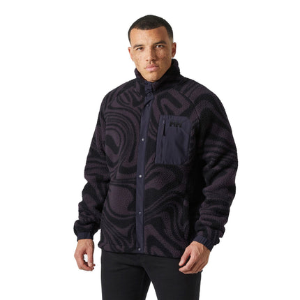 Helly Hansen Fleece Heren Panorama Print Zwart Gedragen