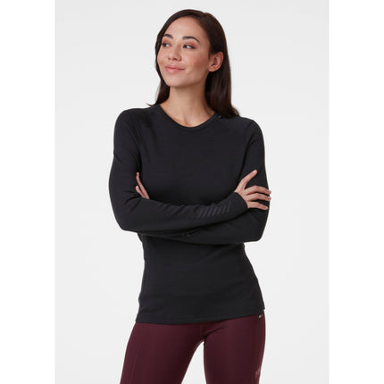 Helly Hansen LIFA Merino Midweight Thermoshirt Crew Dames  Zwart