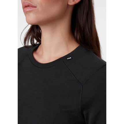 Helly Hansen LIFA Merino Midweight Thermoshirt Crew Dames  Zwart