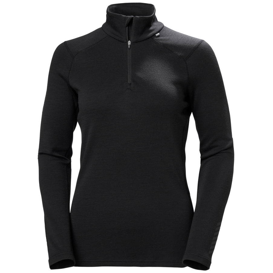 Helly Hansen LIFA Merino Midweight Thermoshirt Halve Rits Dames Zwart
