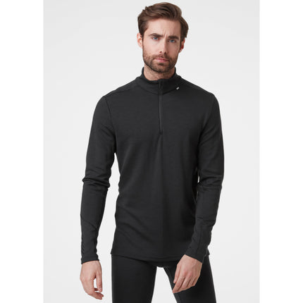 Helly Hansen LIFA Merino Midweight Thermoshirt Halve Rits Heren Zwart