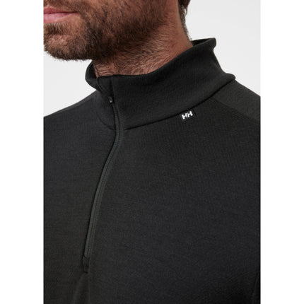 Helly Hansen LIFA Merino Midweight Thermoshirt Halve Rits Heren Zwart