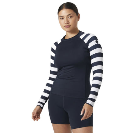 Helly Hansen Rashguard Dames Donkerblauw/Wit