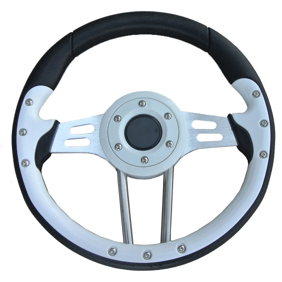 EvoNautic Sport Stuurwiel Boot Zwart/Wit Chroom