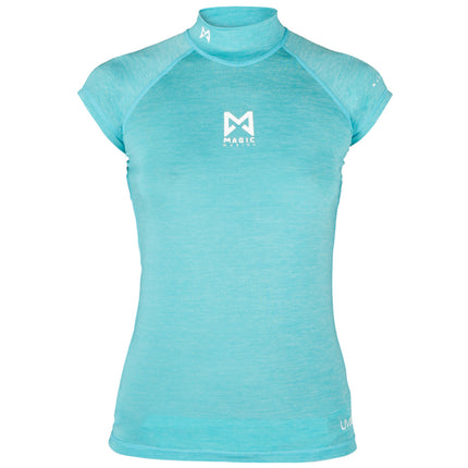 Magic Marine Lycra Shirt Dames Korte Mouw Cube Blauw