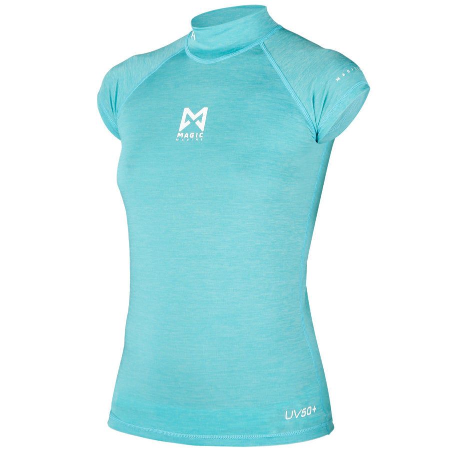 Magic Marine Lycra Shirt Dames Korte Mouw Cube Blauw