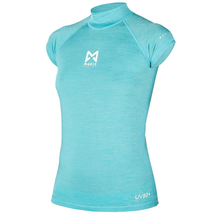 Magic Marine Lycra Shirt Dames Korte Mouw Cube Blauw