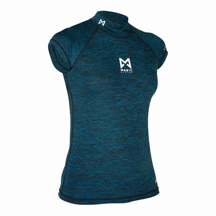 Magic Marine Lycra Shirt Dames Korte Mouw Cube Donkerblauw