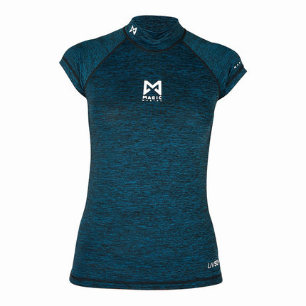 Magic Marine Lycra Shirt Dames Korte Mouw Cube Donkerblauw