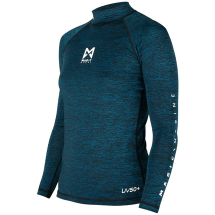 Magic Marine Lycra Shirt Dames Lange Mouw Cube Donkerblauw
