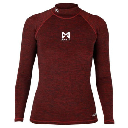 Magic Marine Lycra Shirt Dames Lange Mouw Cube Rood