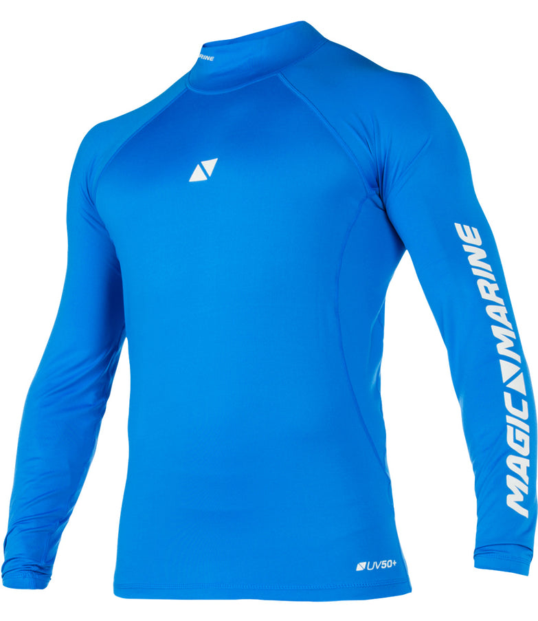 Magic Marine Lycra Shirt Heren Lange Mouw Cube Blauw