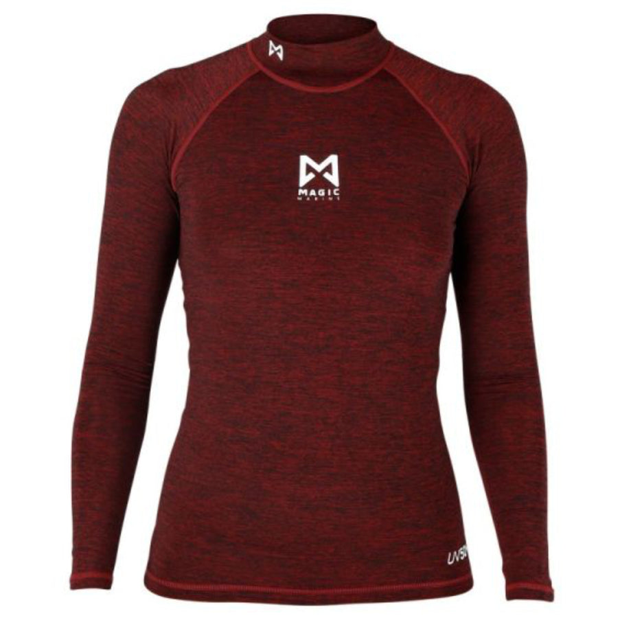 Magic Marine Magic Marine Lycra Shirt Dames Lange Mouw Cube Rood