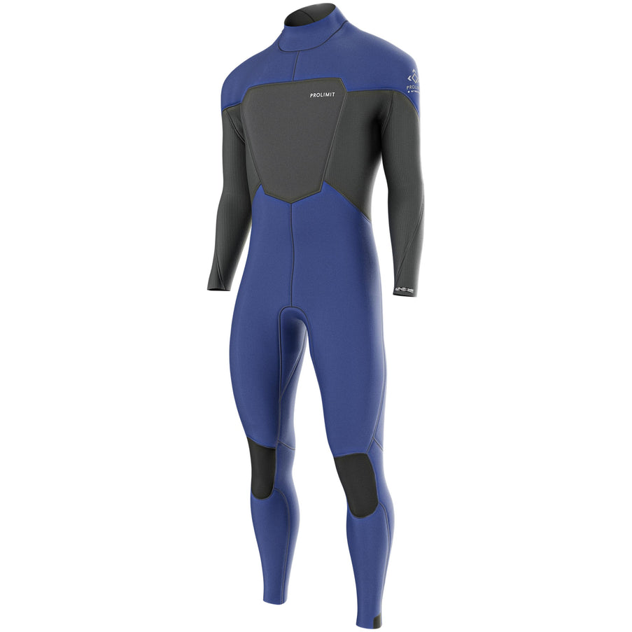Prolimit Prolimit Wetsuit Heren Fusion Steamer V-Zip 4/3MM Blauw/Grijs