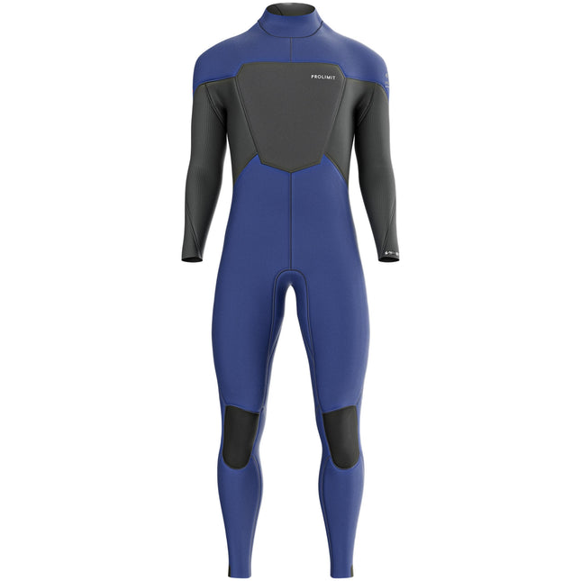 Prolimit Prolimit Wetsuit Heren Fusion Steamer V-Zip 4/3MM Blauw/Grijs
