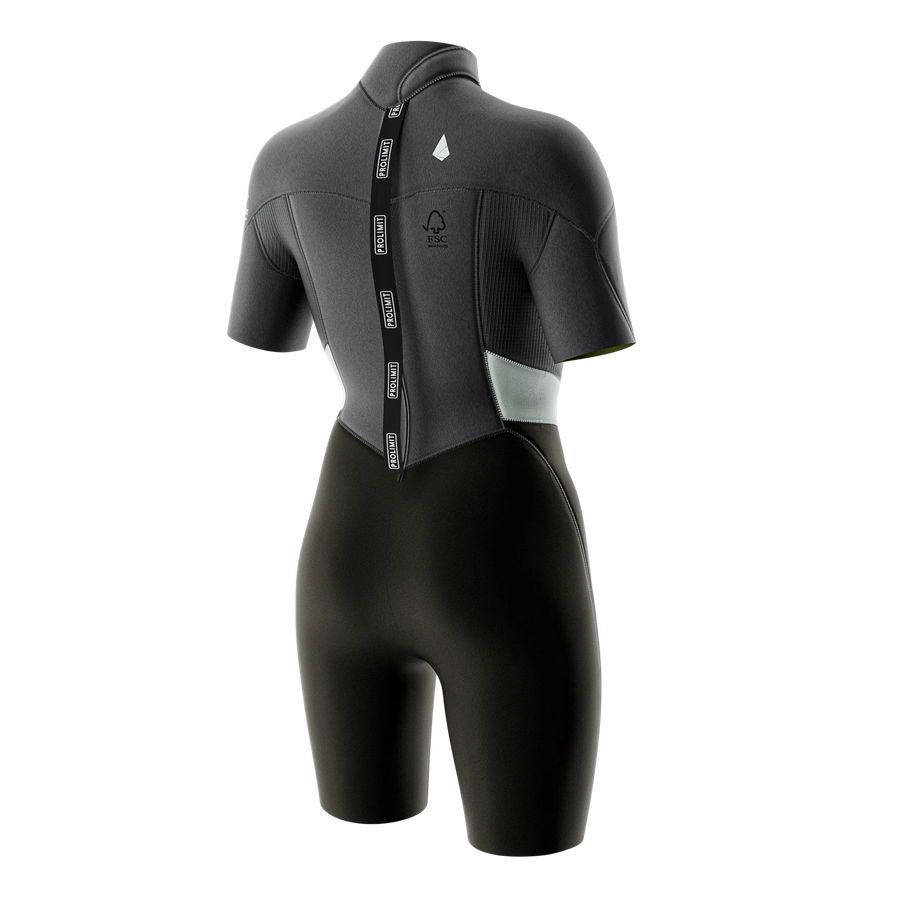 Prolimit Shorty Dames Fire V-Zip 2/2MM Grijs/Silver