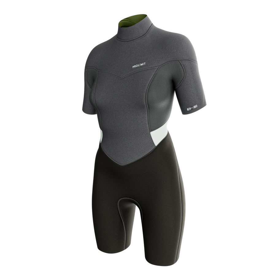 Prolimit Shorty Dames Fire V-Zip 2/2MM Grijs/Silver