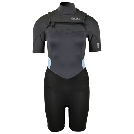 Prolimit Shorty Wetsuit Dames Fire Freezip 2/2mm Blauw/Grijs